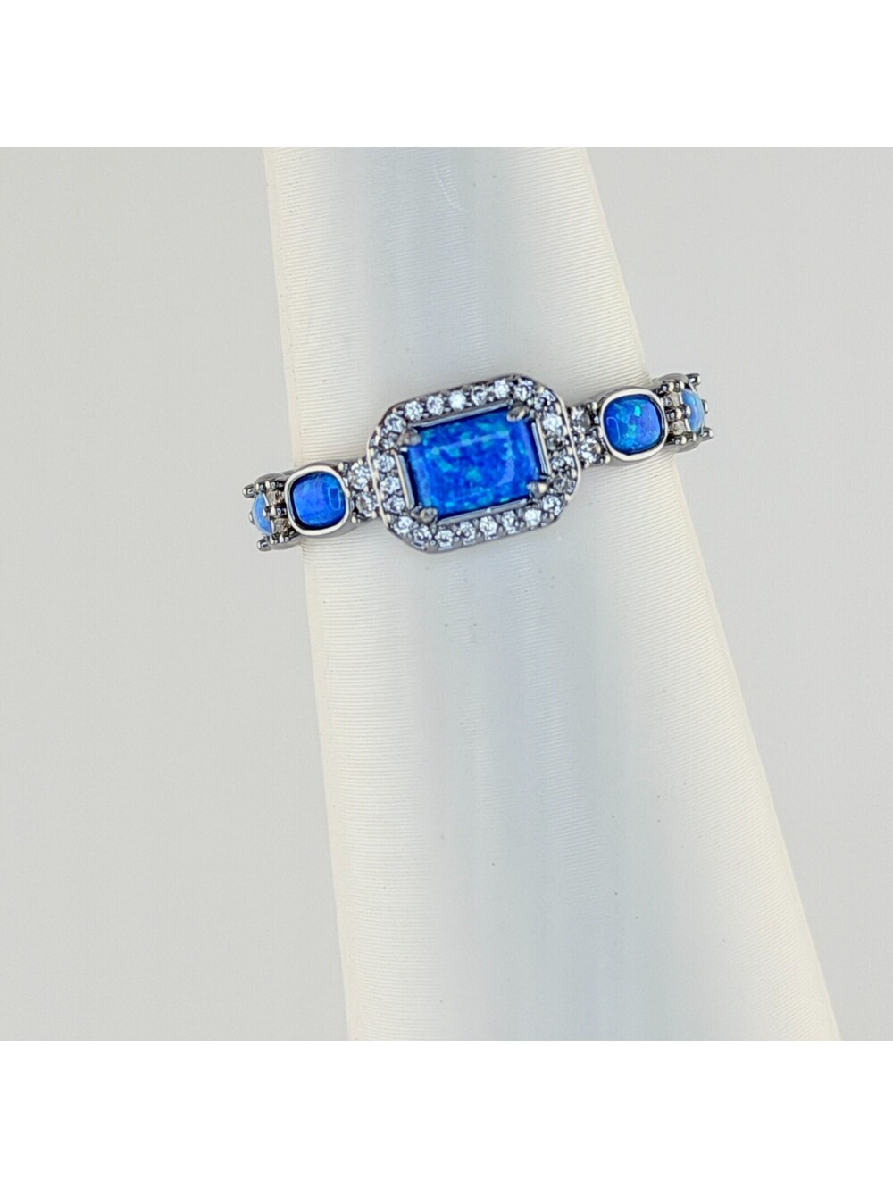Bomb Party October 2026 Sz 8 "Stack Me Up" Blue Fire Opal on Hematite